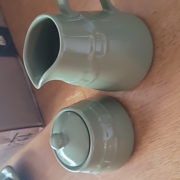 Longaberger Kitchen Lonenberger Sage Woven Sugar And Creamer Set